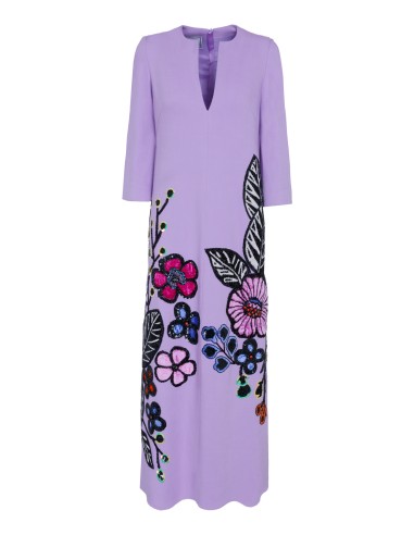 Vestido túnica lila bordado